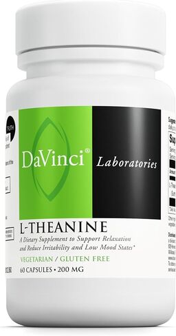 DAVINCI Labs L-Theanine - مكمل لوظائف الدماغ - يساعد على دعم الاسترخاء والتركيز والمشاعر الهادئة والمزيد مع Suntheanine L-Theanine* - 120 كبسولة نباتية in Kuwait