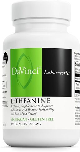 DAVINCI Labs L-Theanine - Brain Function Supplement - Helps Support Relaxation, Focus, Calm Feelings & More with Suntheanine L-Theanine* - 120 Vegetarian Capsules in Kuwait