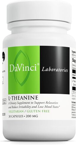 DAVINCI Labs L-Theanine - مكمل لوظائف الدماغ - يساعد على دعم الاسترخاء والتركيز والمشاعر الهادئة والمزيد مع Suntheanine L-Theanine* - 120 كبسولة نباتية in Kuwait