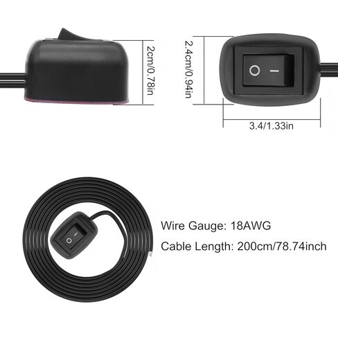 MEIRIYFA Paste Type Switch Car Push Button Switch ON/Off Rocker Switch Automotive DC 12V 24V Surface Mount Water Drop Shape with 78.7" Cable for Fog Lights,DRL,LED Light Bar (2PCS) (78.7''/200CM) in Kuwait