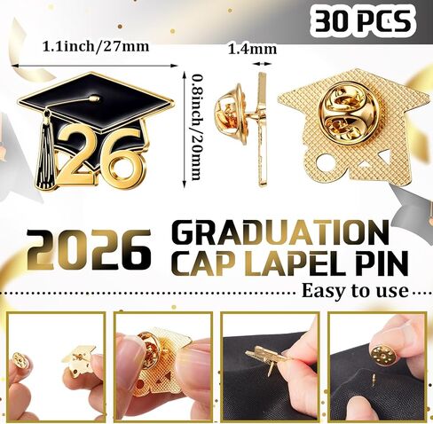 خاطئ 30 PCS CAP CAP FABEL CLASS OF 2025 التخرج دبوس مجوهرات المينا المجوهر in Kuwait