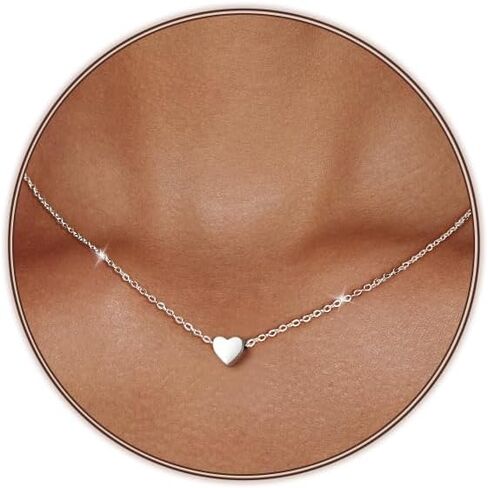 Cute Heart Necklace Tiny 14k Gold Heart Pendant Choker Necklaces Small Gold Love Heart Chain Necklace for Women Dainty Gold Necklace Gifts for Women in Kuwait