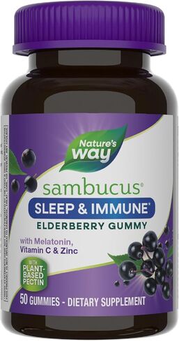 Nature's Way Sambucus Sleep + Immune Support Gummies with Melatonin and L-Theanine*, 50 Gummies in Saudi Arabia