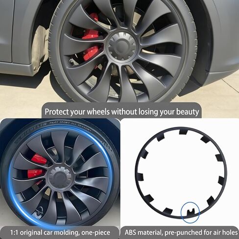 يناسب Kavanic نموذج تسلا y حافة الحافة 21 بوصة غير لامع أسود حماية حافة حافة الحافة حافة حافة hubcap حلقات حلقات تسلا نموذج y y in Kuwait