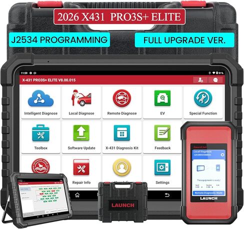 LAUNCH X431 PRO3S+ Elite, 2024 All-in-One Bidirectional Scan Tool with J2534,HD Trucks Scan, OEM Topology Map, 50+Service,Online Coding Full System Scanner, CANFD DOIP, FCA SGW, 2 Yrs Update in Kuwait