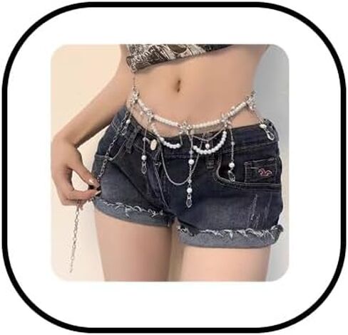 Multilayer Pearl Tassel Waist Chain Trendy Flower Waistband White Pearl Body Chain Flower Long Tassel Pendant Waist Chain Wedding Bridal Dress Belt for Women in Kuwait