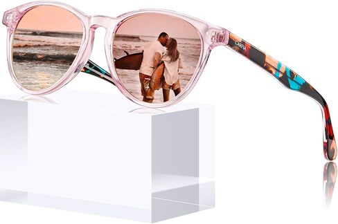 CARFIA Retro Womens Sunglasses Polarized Oval Acetate Durable 5-Barrel Hinges UV400 Protection Shades in Kuwait