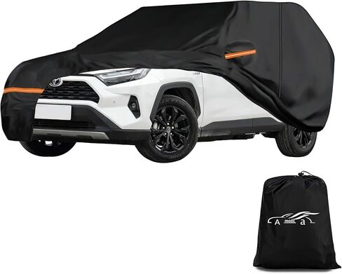 Amooca Car Covers Waterproof Sun-Proof All Weather for Automobiles Snow Cover 420D with Door Zipper Cotton Lining Universal Fit for Compact Pickup Truck Length 16.4-18ft in Kuwait