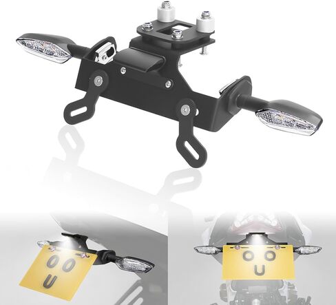 حامل لوحة الترخيص الخلفي Fender Eliminator Tail LED مؤشر LED انعطف إشارة وميض مجموعة متوافقة مع Z800 Z 800 2013-2018 (واضح) in Kuwait