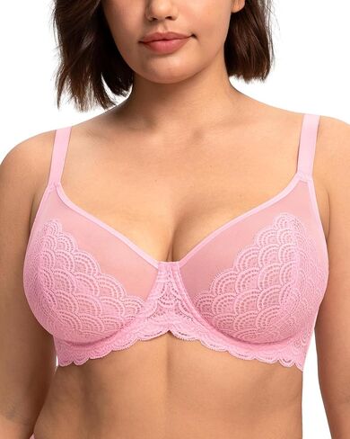 HSIA Minimizer Bra for Women - Plus Size Lace Bra Womans Full Coverage Bras Unlined Underwire Bra for Heavy Breast in Saudi Arabia