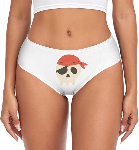 Women's Underwear Brief Breathable Soft Knickers Picture Pirate Skull Isolated Medium Multi in Kuwait