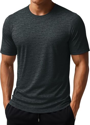 MAGCOMSEN Men's Short Sleeve Sun Protection Shirts Quick Dry Athletic T-Shirts Hiking Running Workout Gym Rash Guard in Saudi Arabia