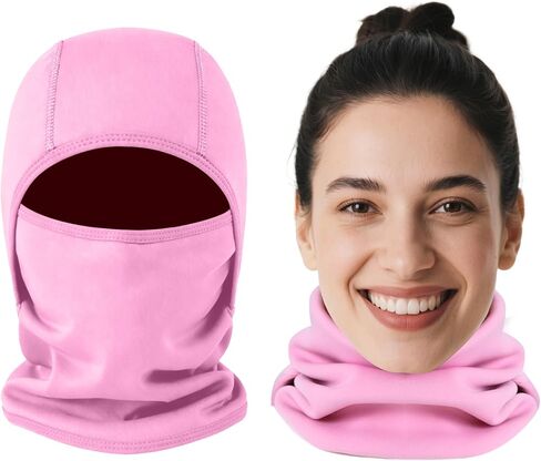 Aegend Kids Balaclava Face Mask Windproof Ski Face Neck Warmer for Cold Weather Outdoor 2 Piece Black&Black in Kuwait