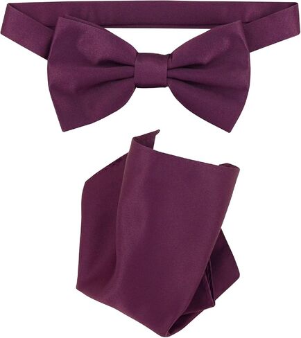 Vesuvio Napoli Bowtie Close Clot Color Mens Bow Tie & Clankerchief in Kuwait