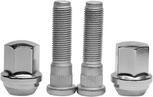 M14x1.50 Chrome Wheel Lug Stud Nut Set Compatible with 2011-2022 Jeep Grand Cherokee Wrangler Ford Mustang and Dodge Ram 1500 2500 3500 Durango Challenger Charger (4PCS) in Kuwait