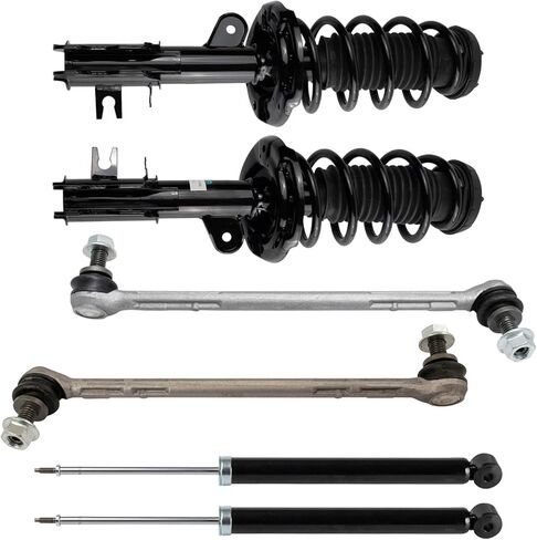 TRQ Front and Rear Suspension Kit Complete Strut & Coil Spring Assembly Shock Absorber Sway Bar Stabilizer Link Compatible with 2001-2002 Toyota Sequoia in Kuwait