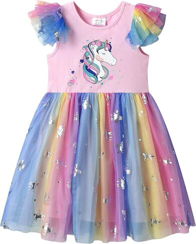 Vikita Girls Dresses Summer Party Pink Tutu Dress لمدة 2-12 سنة أطفال in Saudi Arabia