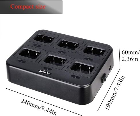 Retevis RT68 10-Way Charger, Multi Unit Rapid Charger, for Retevis RT68 RT68H NR10 Walkie Talkie and Battery, 5 LED Indicators, Individually Replaceable Base, AC/DC Adapter,Multiple Protection(1 Pack) in Kuwait