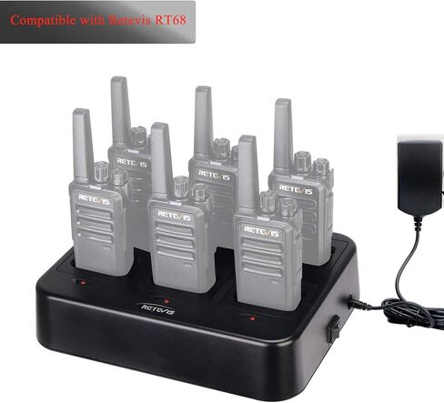 Retevis RT68 10-Way Charger, Multi Unit Rapid Charger, for Retevis RT68 RT68H NR10 Walkie Talkie and Battery, 5 LED Indicators, Individually Replaceable Base, AC/DC Adapter,Multiple Protection(1 Pack) in Kuwait