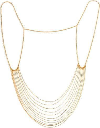 Summer Multi-Layer Metal Harness Tassel Shoulder & Bikini Beach Bra Bridal Wedding Necklace for Women in Saudi Arabia