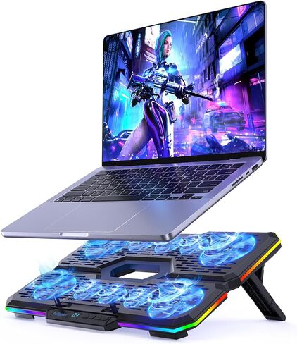 Laptop Cooler10 Fans,Silent Laptop Cooling Pad,Cooler Dock for Laptop,Ergonomic Gaming Cooling Fan Pad,Slim Portable for 12-17.3 Inch Quiet Laptop Cooler Stand in Kuwait