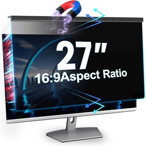 Magnetic Computer Privacy Screen 27 Inch, Aesthetic Hanging Privacy Screen for Computer Monitor with Anti-Blue Light Coating, Removable PVC Magnetic Attachment Computer Monitor Privacy in Kuwait
