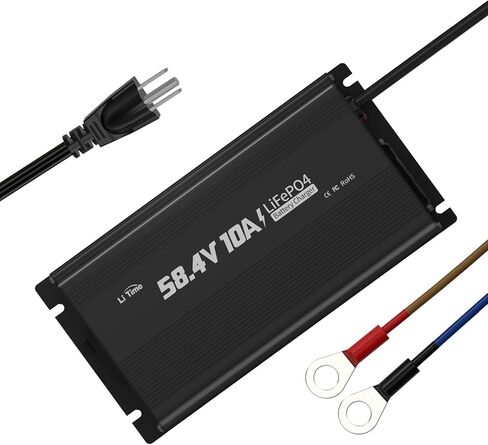 LiTime 51.2V/48V 30A LiFePO4 Lithium Battery DC Charger 48 Volt Lithium Battery Charger Dedicated for Lithium LiFePO4 Deep Cycle Rechargeable Batteries of Boat, RV in Kuwait