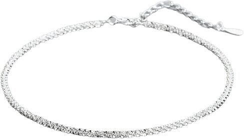 Silver Link Bracelet, Silver Adjustable Chain Bracelets, Dainty Sparkle Chain Bracelet Jewelry for Women in Kuwait