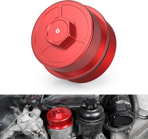 Bevinsee Oil Filter Housing Lid Cap with O-Ring 11421744000 11421741000 Compatible with BMW 323i 325i 328i 330i 525i 528i 530i M52 M54 M56 Engine E36 E46 E39 E46 E60 X3 X5 Z3 Z4, Aluminum, Silver in Kuwait