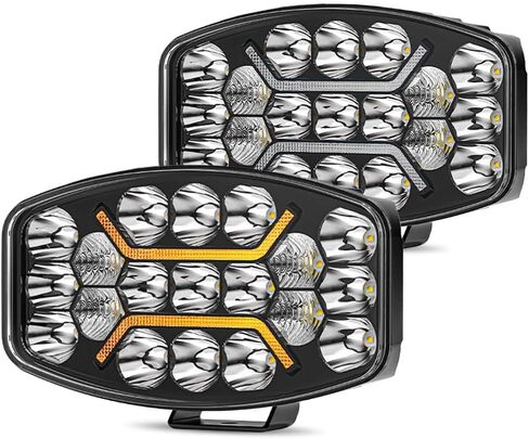 CO LIGHT 220W LED أضواء القيادة مع DRL، 40000 LM مستطيل LED أضواء القيادة الأبيض العنبر DRL بقعة الفيضانات كومبو شعاع الأضواء المساعدة لشاحنات ATV سيارة 4x4 بيك اب - 2PCS in Kuwait
