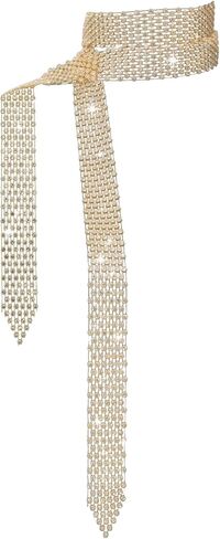 Rhinestone Ties for Women Glitter Sparkle Long Women Neck Tie Thin Skinny Womens Crystal Tie for Prom Daily Party in Saudi Arabia