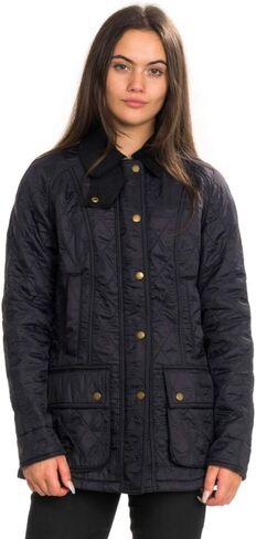 Barbour Womens Beadnell Polarquilt Jacket, 12, Black in Saudi Arabia