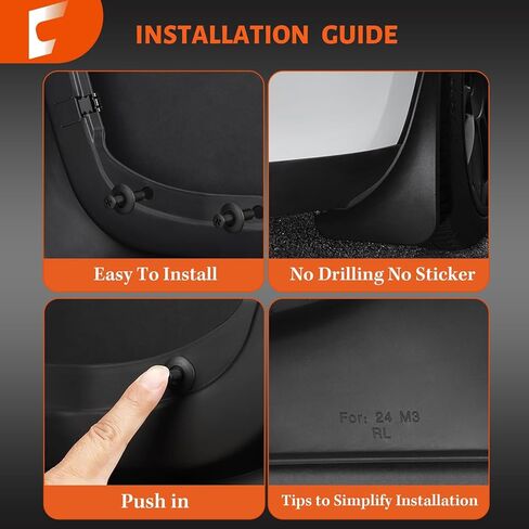 تمت ترقيته 2024 2025 طوابع الطين متوافقة مع ملحقات Tesla Model 3 ، لا توجد مصدات حرس حفر/شريط حفر وحراسة الإطارات مناسبة مع Tesla Model 3 ، جميع حراس طين واقي الطقس للمرتفعات ، 4 مساءً in Kuwait