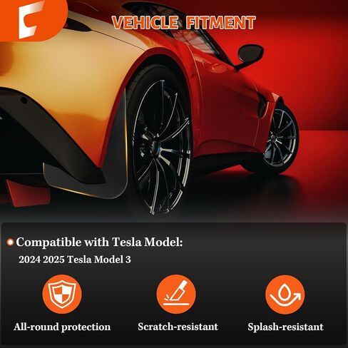 تمت ترقيته 2024 2025 طوابع الطين متوافقة مع ملحقات Tesla Model 3 ، لا توجد مصدات حرس حفر/شريط حفر وحراسة الإطارات مناسبة مع Tesla Model 3 ، جميع حراس طين واقي الطقس للمرتفعات ، 4 مساءً in Kuwait