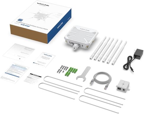 2025 AX3000 Outdoor WiFi 6 Extender, WAVLINK Long-Range WiFi Repeater/Access Point with Dual Band/PoE/IP67 Waterproof/6 x 7dBi Antennas, Supports Up to 256 Devices for Garage, Yard, RV,Farm in Kuwait