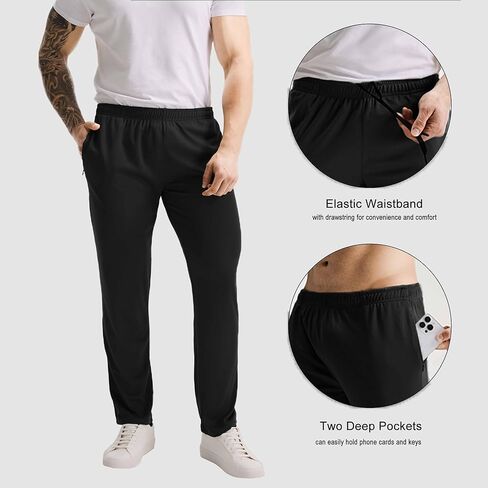 5 Pack Athletic Workout Open Bottom Pants Gym Jogger Pants Running Sweatpants for Men in Kuwait