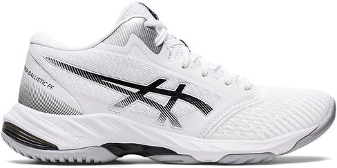 ASICS Netburner Ballistic Flytefoam Mid Top 3 Ballball Shoes ، 6.5 ، White/Blue Coast in Kuwait