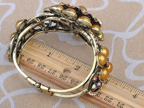 Alilang Big Crystal Rhinestone Petal Flower Floral Statement Fashion Bangle Cuff Bracelet in Saudi Arabia