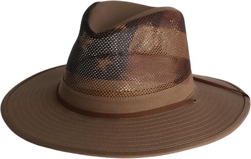 Henschel Hats - American Flag Print - Aussie Mesh Breezer - Packable Hat for Men & Women Sun Protection (Khaki, Medium) in Saudi Arabia
