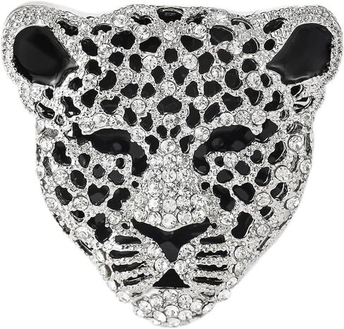 Vintage Shiny Rhinestone Leopard Head Brooches for Women Unisex Animal Pins Casual Accessories Gifts in Saudi Arabia