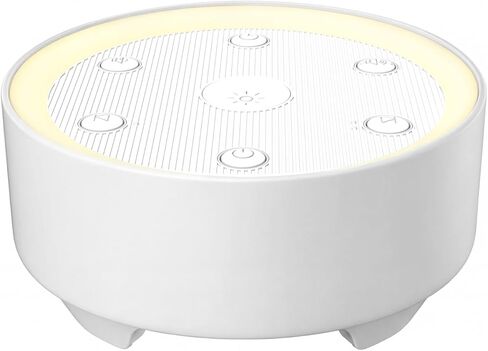 Sleep Sound Machine with White Noise & 24 Soothing Sounds for Baby and Adult. Timer, Recessed Night Light Button, Dimmable Light, Plug in, Portable in Kuwait