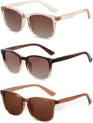 Polarized Sunglasses for Women Classic Retro Trendy Style Sun glasses UV 400 Protection(3 Pack) in Saudi Arabia
