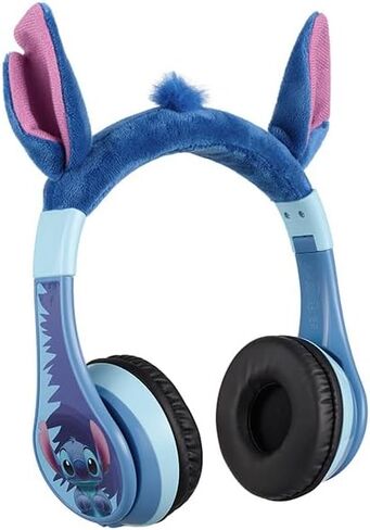 eKids Disney Stitch Bluetooth Headphones, Wireless Headphones with Microphone Includes Aux Cord, Volume Reduced Kids Foldable Headphones for School, Home, or Travel in Kuwait