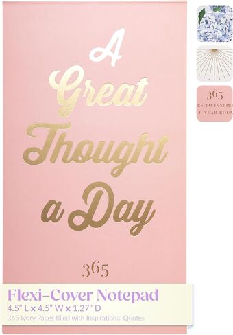 Eccolo Inspirational Quotes Thick Note Pad, "A Thought a Day" List Pad with 365 Inspirational Quotes for Notes, Memos - A Year of Positive Thinking, To Do List Notepad (Off-White, 4.5-x-8 Inches) in Kuwait