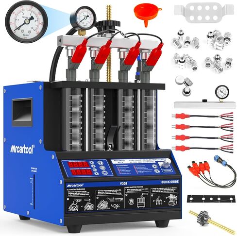 BELEY FUEL CENECTOR TESTER TESTER KIT 110V DIESEL & Gasoline نظام الحقن المسخن مع 9 أوضاع Auto Test Matector Machine 4 Cylinder Cars & Motorcycles (V308) in Saudi Arabia