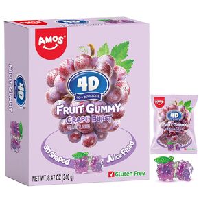 Amos Peelerz Gummy Peach Peeling Candy, Peelable Fruit Snacks, Resealable 2.19oz Bag (Pack of 3) in Saudi Arabia