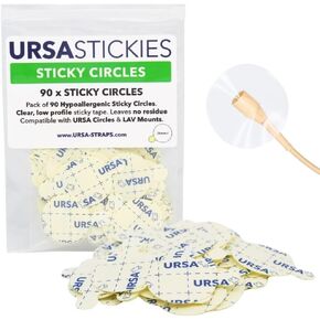 URSA Sticky Circles - Pack of 90 Hypoallergenic Sticky Circles for Lavalier Lapel Mics - 24mm Diameter - Compatible with Tascam Rode Sennheiser Zoom Lav Mics - Mic Clip - Lavalier Stickies in Kuwait