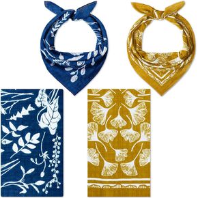 4 Pack 21''x21'' Floral Bandana Headband for Women Summer Cute Retro Hair Head Cotton Scarf for Head in Saudi Arabia