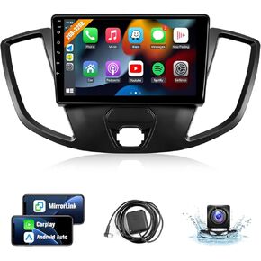 Naifay Android Car Stereo for Ford Transit 2013-2019 مع CarPlay Android Auto، 2+32G 9 بوصة تعمل باللمس راديو السيارة لسيارة Ford Transit مع أجهزة استقبال صوت Bluetooth/FM/GPS/WiFi/SWC/شاشة مقسمة in Kuwait