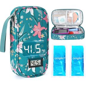 Leng Ke Insulin Cooler Travel Case with 2 Big Ice Packs for Longer Cooling Time - Portable Diabetes Travel Case for Insulin Pen and Diabetic Supply, TSA Approved Medicine Travel Cooler (Rainforest) in Kuwait
